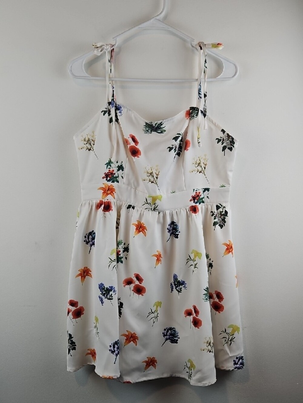 Cider Cream Floral Sun Dress with Colorful Accents Size L
